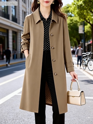 2025年新款休闲女装风衣女中长款春秋季高品质气质洋气外套上衣