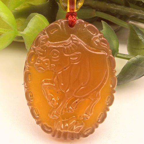 牛气冲天～天然红玛瑙十二生肖牛吊坠男女挂件一物一图A45-78