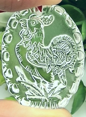 吉(鸡)人天相天然白水晶生肖鸡吊坠挂件护身符一物一图A46-7