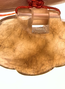 天然红兔毛发晶水晶平安锁长命锁手工宝宝锁婴儿满月周岁送礼A27