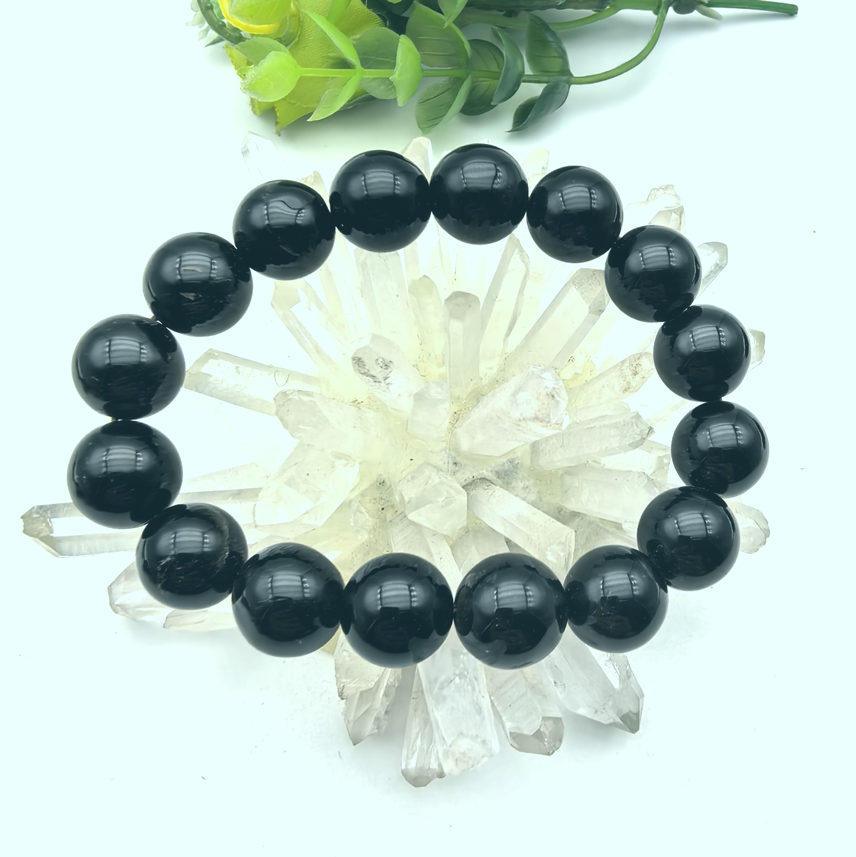 天然深茶水晶烟晶墨晶手链手串男女款清热降火明目消暑饰品A41