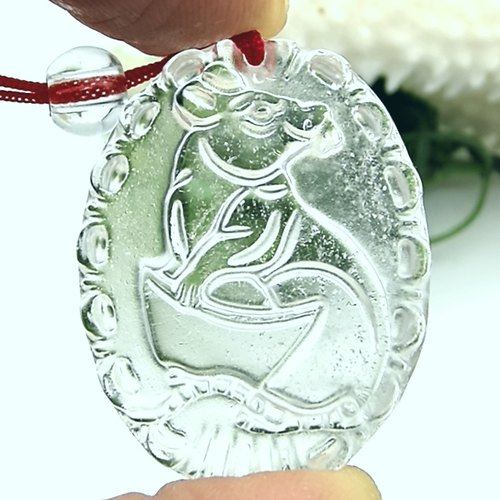 “鼠”一“鼠”二～天然白水晶生肖鼠吊坠挂件护身符A45-90