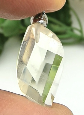 天然无优化黄水晶原石手工打磨双刻面吊坠挂件女款一物一图A48-15