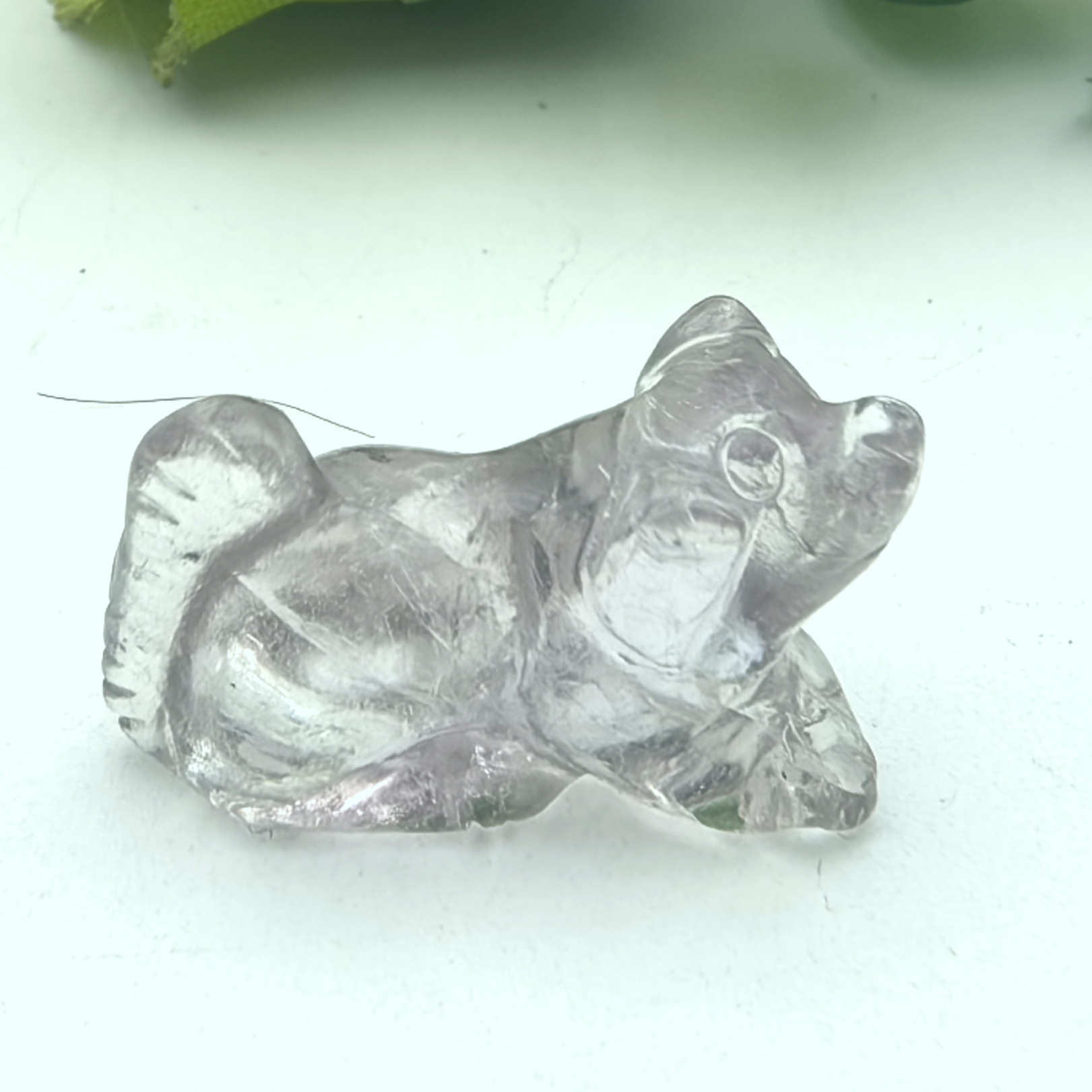 紫气东来～天然淡紫水晶雕刻生肖狗吊坠提升灵气一物一图A44-16