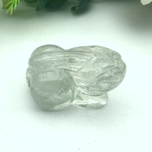 天然绿幽灵水晶原石雕刻貔貅吊坠鬼佬财神挂件一物一图A50-38