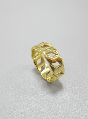 金色戒指钛钢镀麻花欧美不易链条