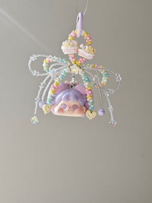 可爱马卡龙QOQO多肉车包包挂件手机链少女心蝴蝶结女生闺蜜礼物春