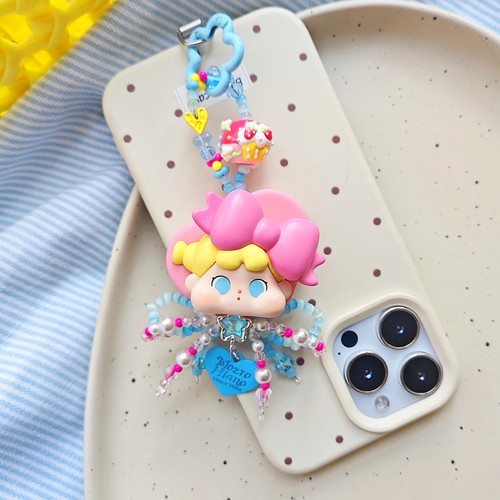 原创QOQO粉色生日可爱手机链包挂件少女心女生闺蜜礼物多巴胺夏季