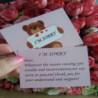 发货可修改订做内容图延迟歉意卡