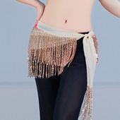 舞娘2025冬新款 肚皮舞腰链珠片流苏亮片臀巾腰封腰带腰巾舞蹈演出