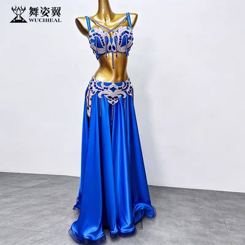 舞姿翼宝蓝肚皮舞表演出服套装