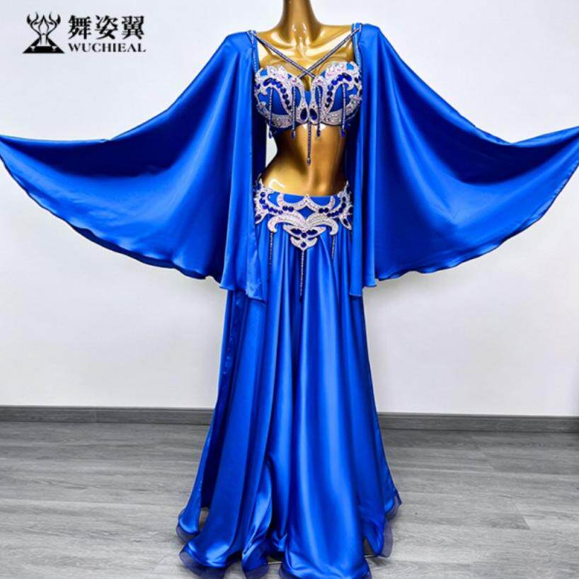 舞姿翼宝蓝肚皮舞表演出服套装
