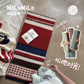 MILA米拉包豪斯彩色几何长条地毯床边毯中古地垫客厅卧室复古柔软