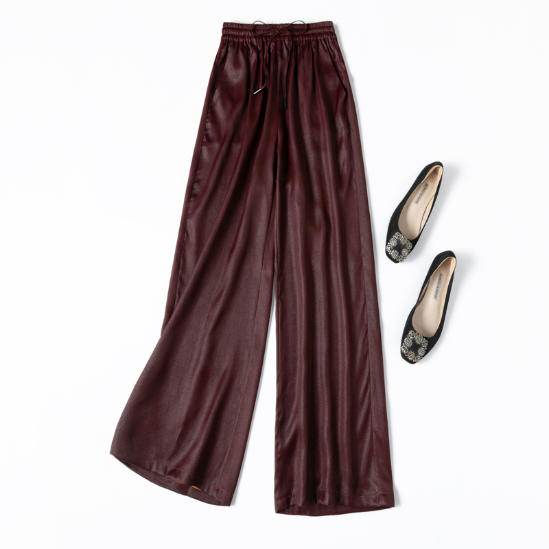 40姆米重磅红云缎挺括有型阔腿裤