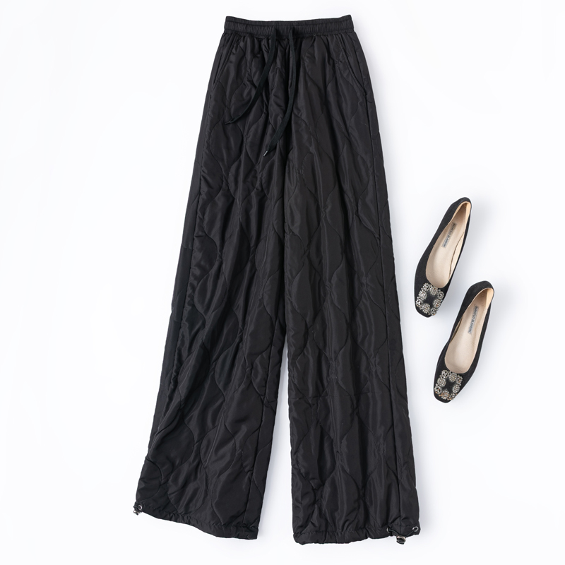 松软长裤！桑蚕丝填充！黑色裤子