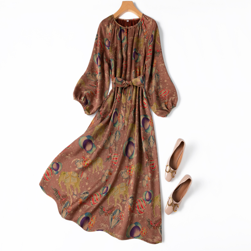 满分桑蚕丝绞罗香云纱真丝流浪裙