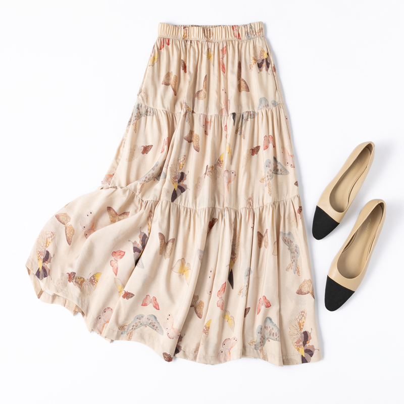 2.7米大摆！真丝加棉A字大摆半裙