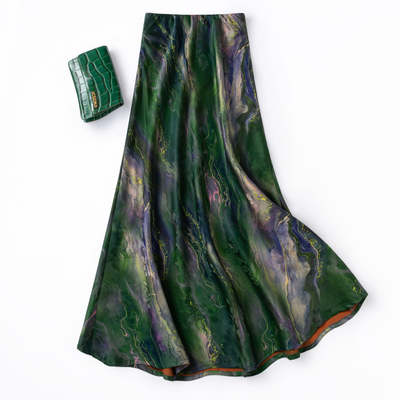 大摆香云纱加长款修身鱼尾裙