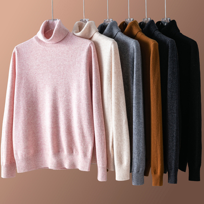 高质感纯羊毛高领打底毛衣保暖女