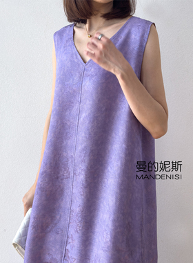 可前后双面四穿！奢级真丝提花花罗圆领V领开叉背心连衣裙长裙新