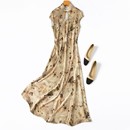 改良旗袍桑蚕丝连衣裙真丝弹力缎修身 新中式 长裙 整件斜裁 福利