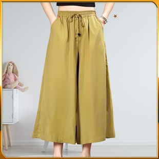 薄款 外裤 休闲裤 中老年时尚 透气2071 宽松阔腿裤 麻情棉意女士夏季