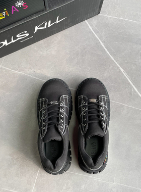 Delias鞋代购正品增高美式帆布鞋小黑鞋女单鞋Dollskill厚底鞋