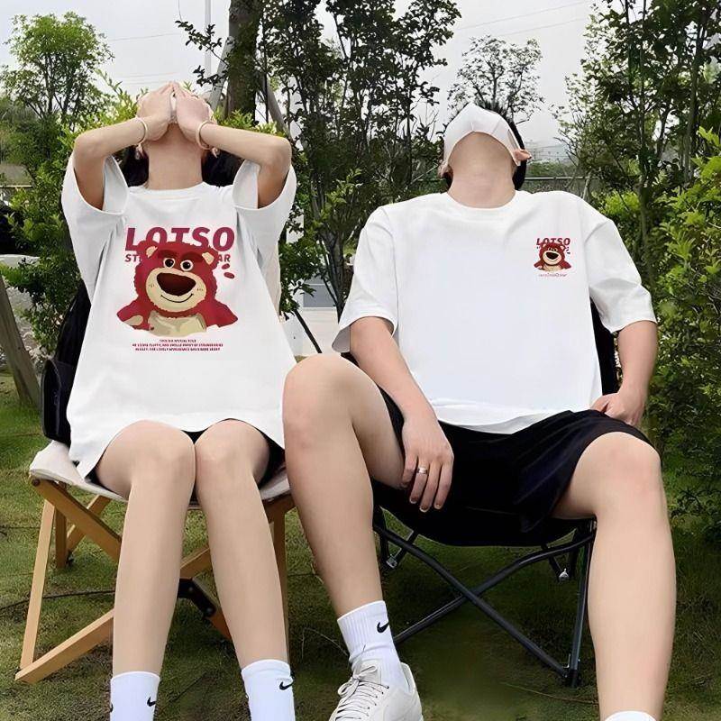 香港潮牌情侣装夏装短袖t恤纯棉高级感小众不一样的情侣上衣潮流