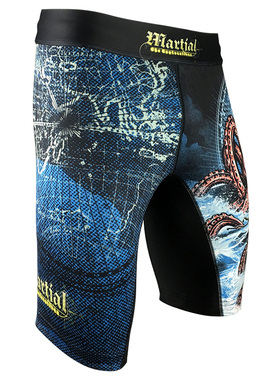 尚武mma紧身短裤男勇闯天涯防磨短裤格斗短裤健身运动高弹短裤