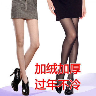 秋冬假透肉打底裤女肉色防勾丝袜加绒加厚冬季连裤袜连脚光腿神器