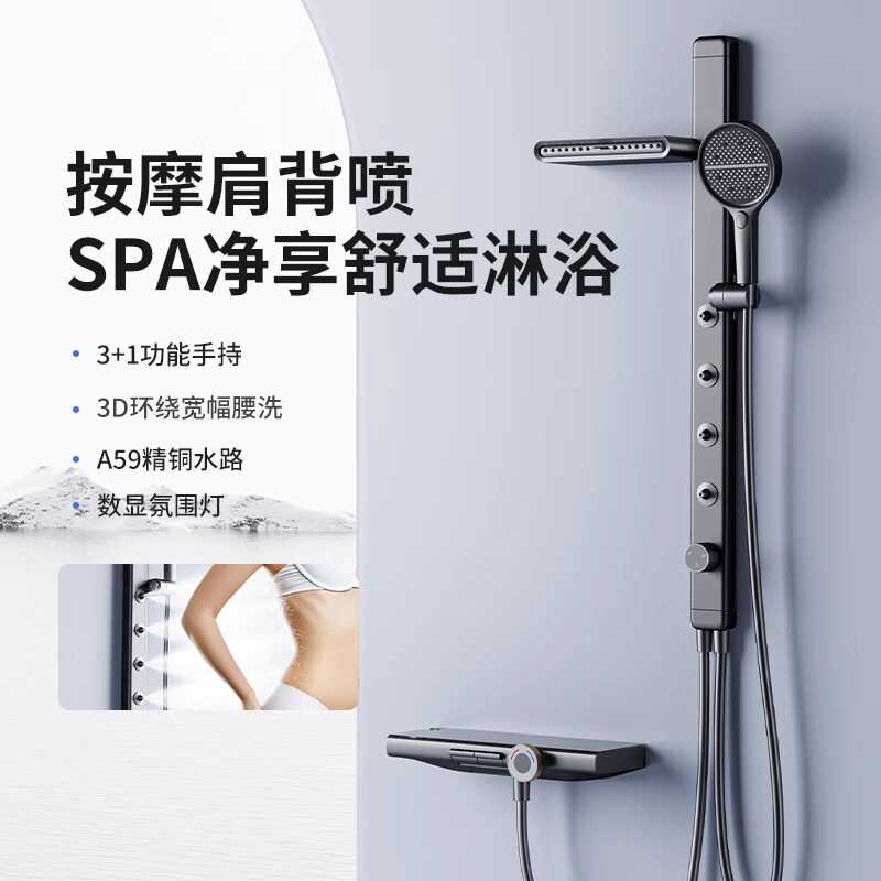 不带顶喷奶白色简易花洒浴室家用带腰喷淋浴枪灰花洒套装