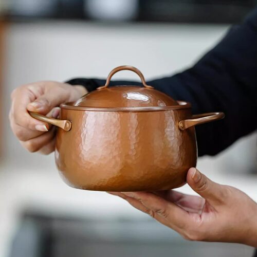 手打家用复古煮饭锅汤锅铜锅