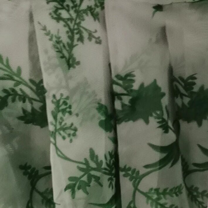 天衣布店面料绿色欧根纱雪纺印花乱世家人郝思嘉裙子同款布料