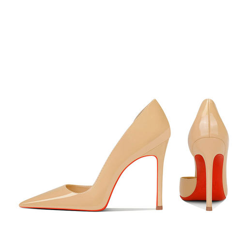 CL红底鞋2025秋冬季新款裸色侧空设计感气质百搭尖头细跟高跟鞋女