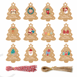 圣诞节卡片吊牌卡通装饰挂牌圣诞树吊卡礼品礼物包装配饰留言贺卡