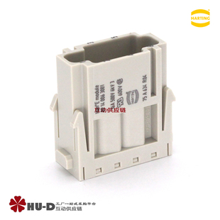 HARTING浩亭09140063001组合型重载Han16A 6芯压接模块公插芯