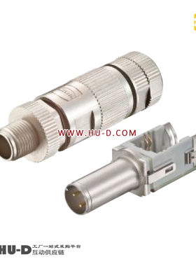 HARTING浩亭20820050001圆形M12连接器D型4P插头装配水晶模快