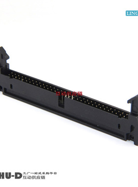 L-YO牛角座弯针 DC2-64P弯脚 64芯牛角插座 排线插座2.54间距黑色