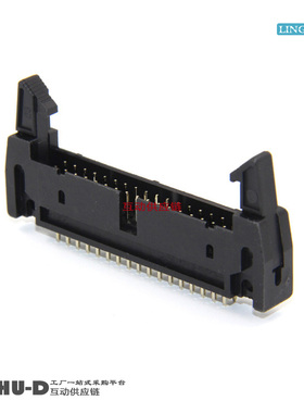 L-YO牛角座直针 DC2-34P直脚 34芯牛角插座 排线插座2.54间距黑色