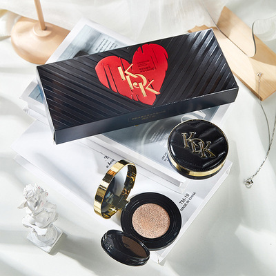 KDK杨树林皮纹气垫bb霜防水不卡粉cc霜遮瑕粉底液 三件套盒装