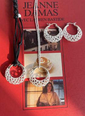 镂空月牙耳环项链毛衣链中长款小众设计高级感百搭通勤简约耳圈