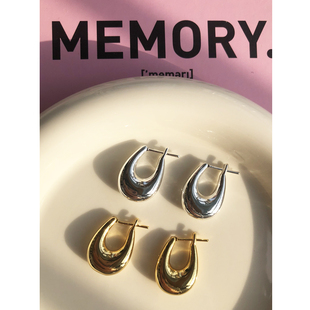 SophieBuhai 经典百搭简约水滴形耳环fever同款U型金属光面耳扣