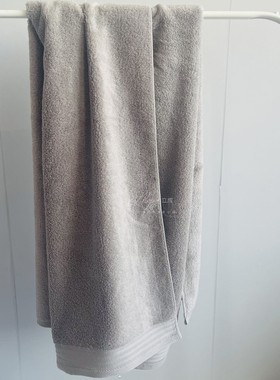 哇塞 包邮外贸纯棉中空无捻纱素灰色supper柔软倍爽舒适大浴巾