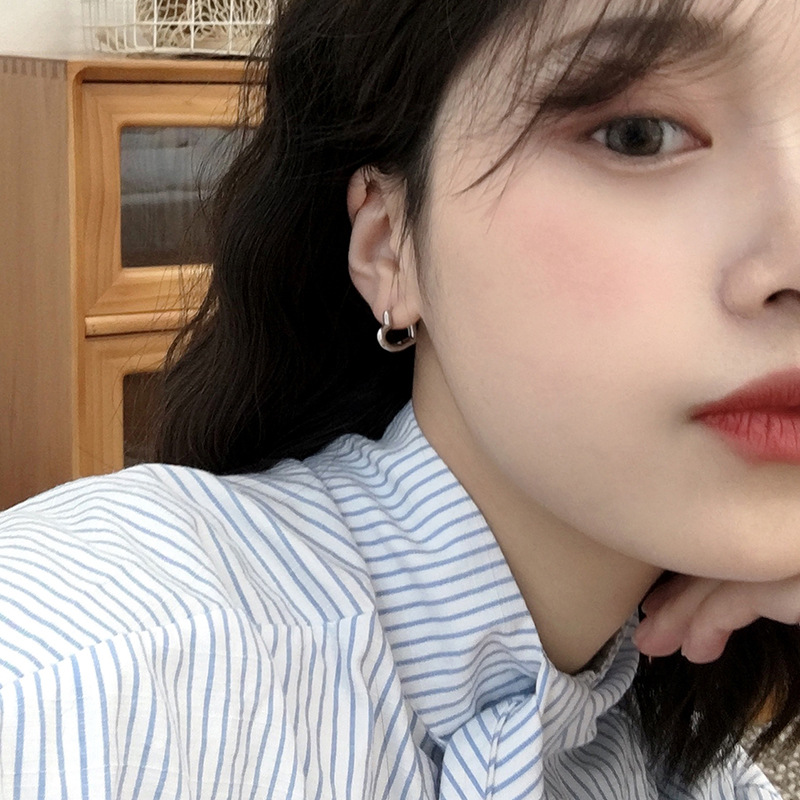 通体S925纯银爱心耳扣女款