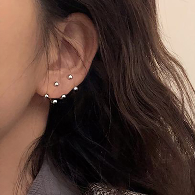 通体S999足银个性多戴法耳钉