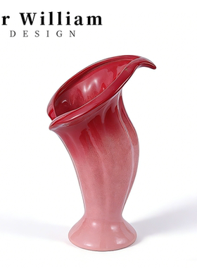 MR William 法式中古马蹄莲造型陶瓷花瓶插花瓶创意设计家居装饰