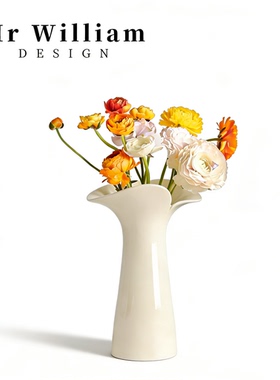 MRWilliam侘寂风白花瓣小花瓶