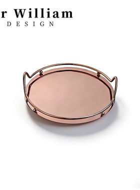 MR William 北欧轻奢金属圆形香薰托盘简约现代家居装饰餐盘托盘