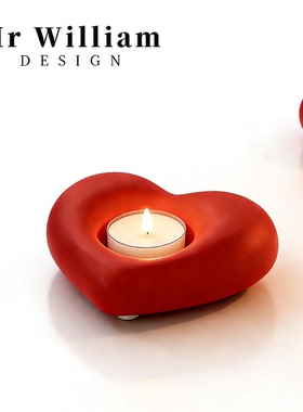MR William 北欧轻奢心形烛台家居装饰艺术摆件浪漫礼品情人节