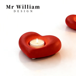 饰艺术摆件浪漫礼品情人节 北欧轻奢心形烛台家居装 William